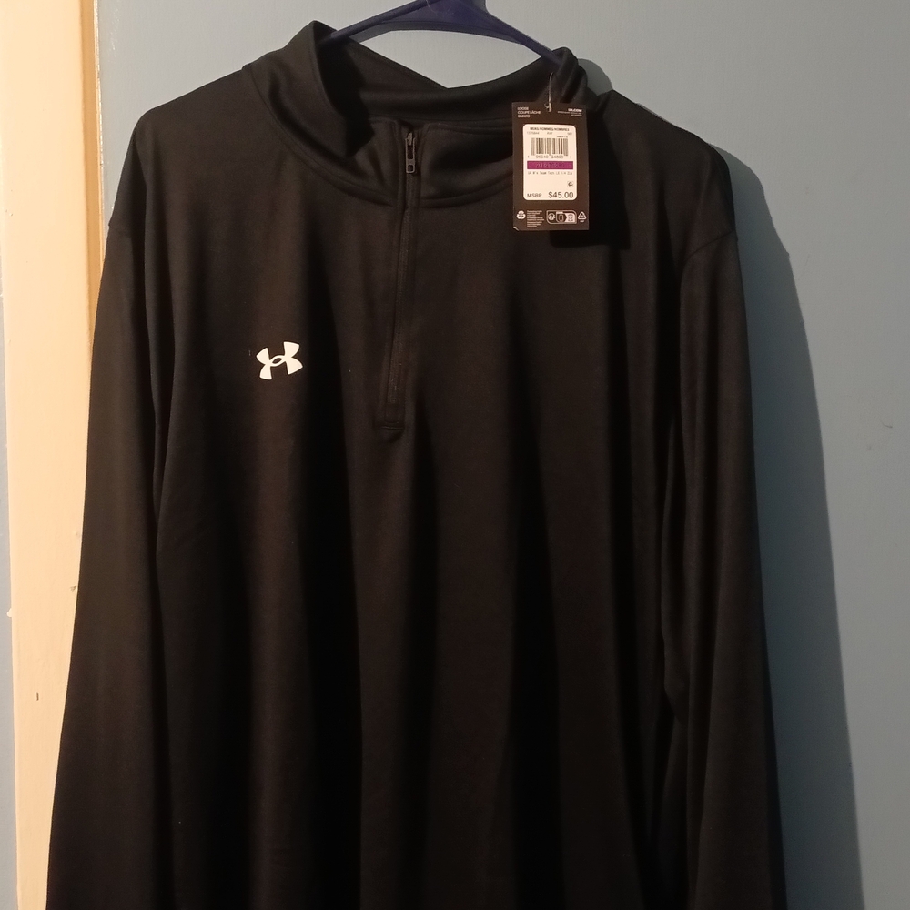 *Brand New* Men's Under Armour Team Tech Black Quarter-zip Pullover 2XL